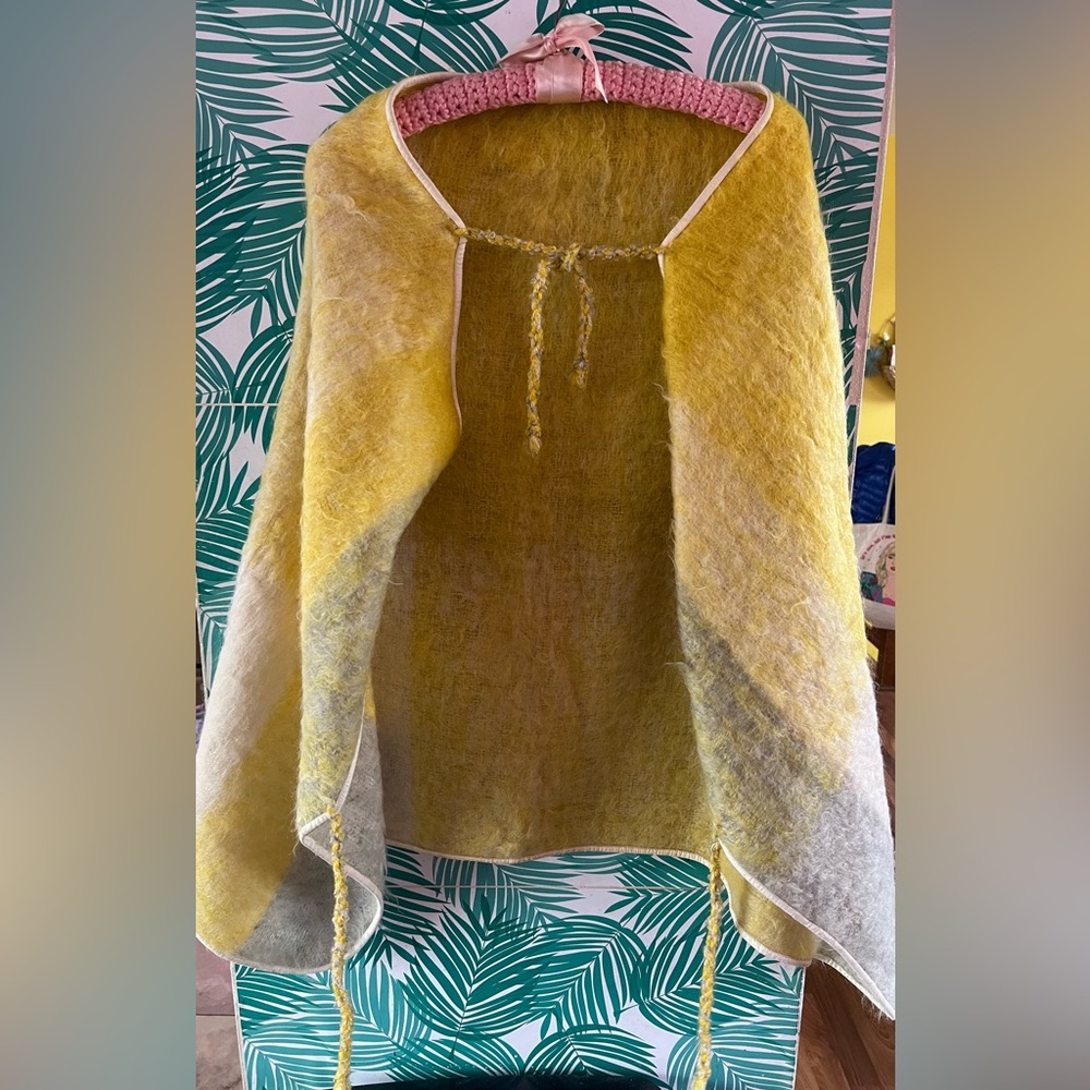 Magniberg Mohair wool plaid scarf/shawl/wrap made in Finland